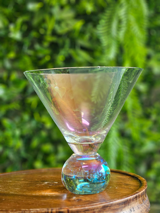 Iridescent Stemless Martini Glasses
