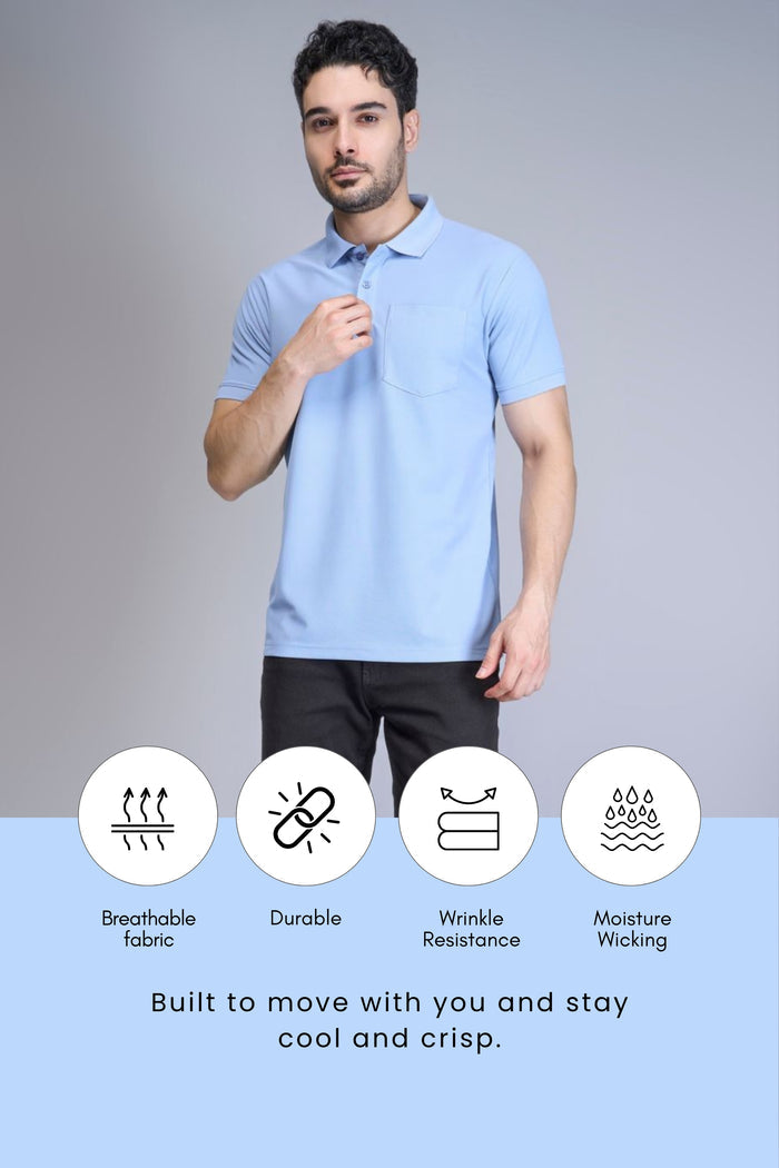 Light Blue Smart Tech Pocket + Polo