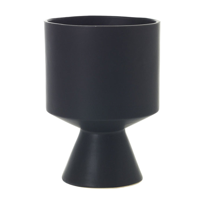 large black contemporary vase pot