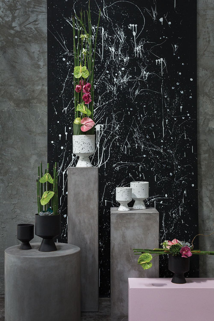 large black contemporary vase pot