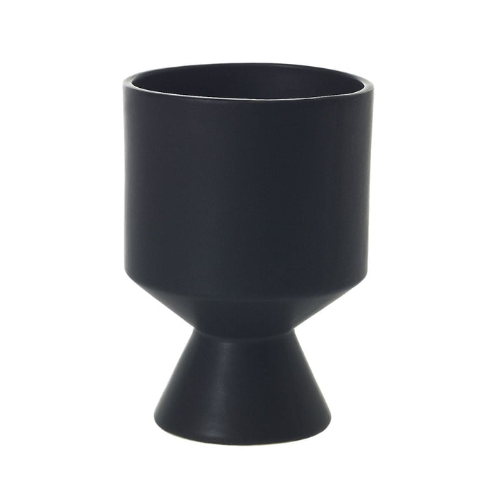 contemporary matte black vase