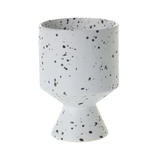 black and white speckled contemporary vase pot