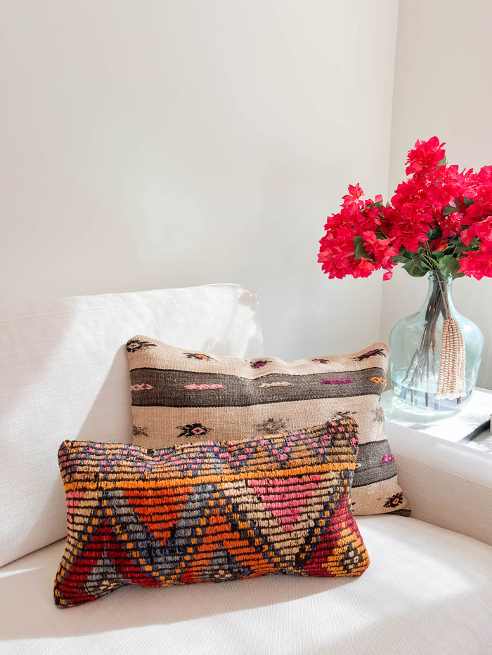 Maya Lumbar Kilim Pillow (10x20)