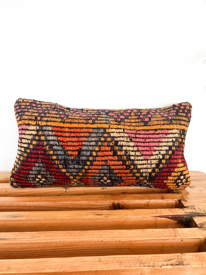 Maya Lumbar Kilim Pillow (10x20)