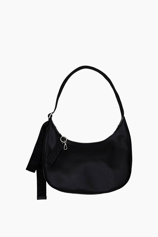 Medium Recycled Leather Crescent Bag