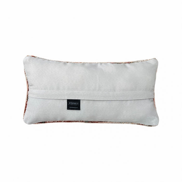 Handmade traditional Turkish oushak pillow cover made with vintage rugs 8x16 pastel