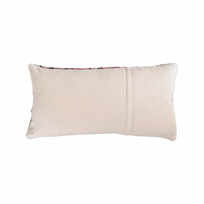 MELODY artisan handmade turkish kilim pillow 12x24 made with vintage rug textiles pink brown