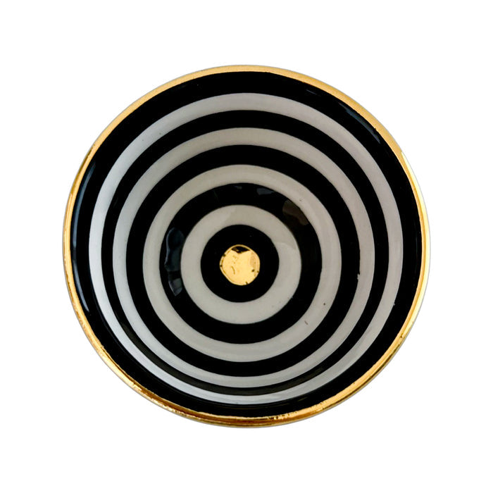 black striped moroccan mini trinket dish or sauce bowl