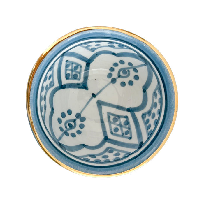 blue pattern motif moroccan trinket dish, mini sauce bowl