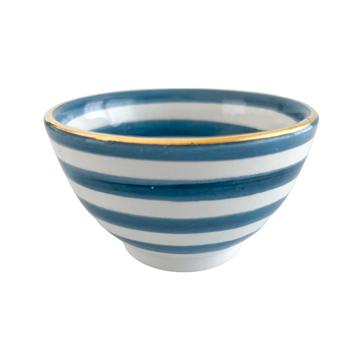 blue stripe moroccan trinket dish, mini sauce bowl
