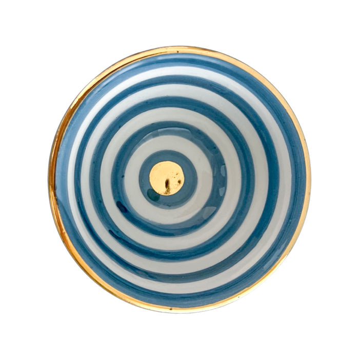blue stripe moroccan trinket dish, mini sauce bowl