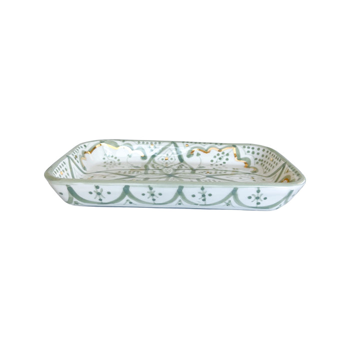 handmade Moroccan light green pattern motif tray
