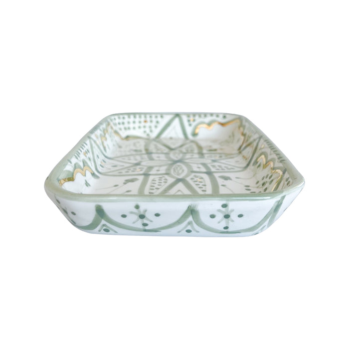 handmade Moroccan light green pattern motif tray