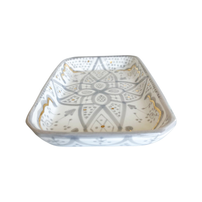 handmade Moroccan gray pattern motif tray