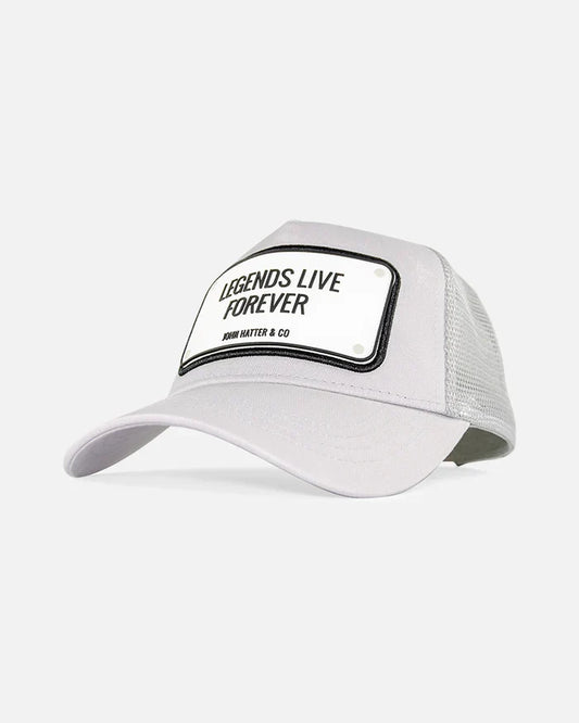 Men JOHN HATTER & CO Rubber Legends Live Forever Trucker Hat