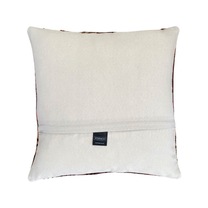 Handmade traditional Turkish kilim pillow cover made with vintage rugs 18x18 green brown purple