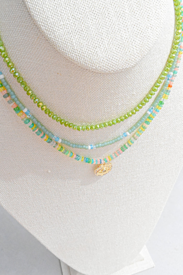Mist Glass Beaded Necklace