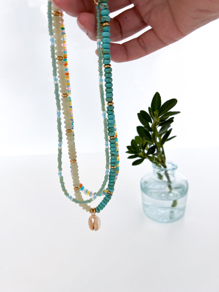Mist Glass Beaded Necklace