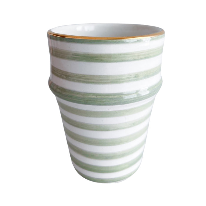 green striped moroccan ceramic cup
