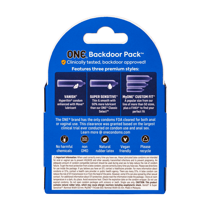 One Backdoor Pack Box 3 | WorldCondoms