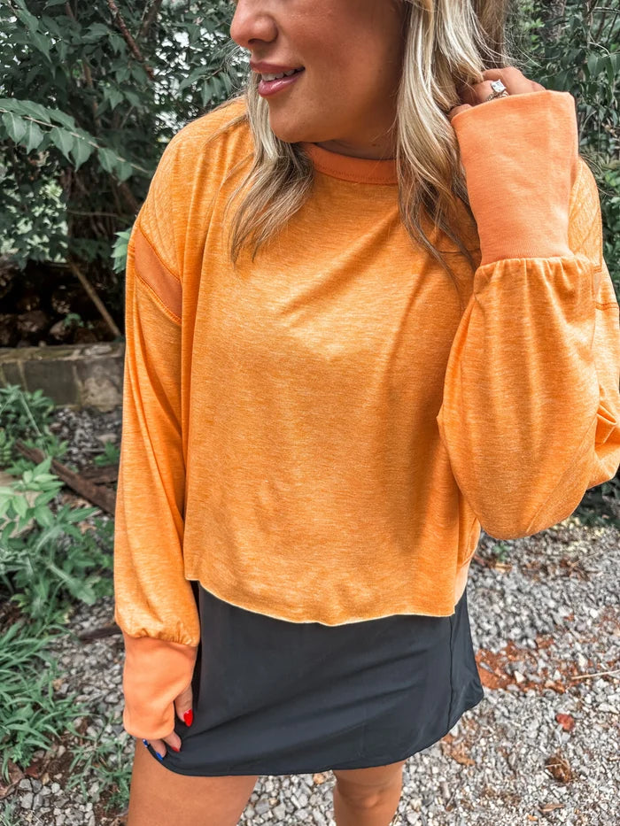 OPEN BACK Active Pullover in Orange // ships in about a week
