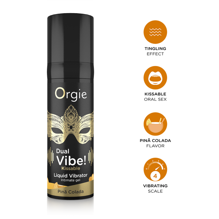 Orgie Dual Vibe Kissable Gel Pina Colada 0.5 fl oz