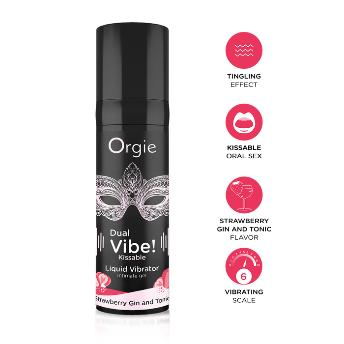 Orgie Dual Vibe Kissable Gel Strawberry Gin & Tonic 0.5 fl oz