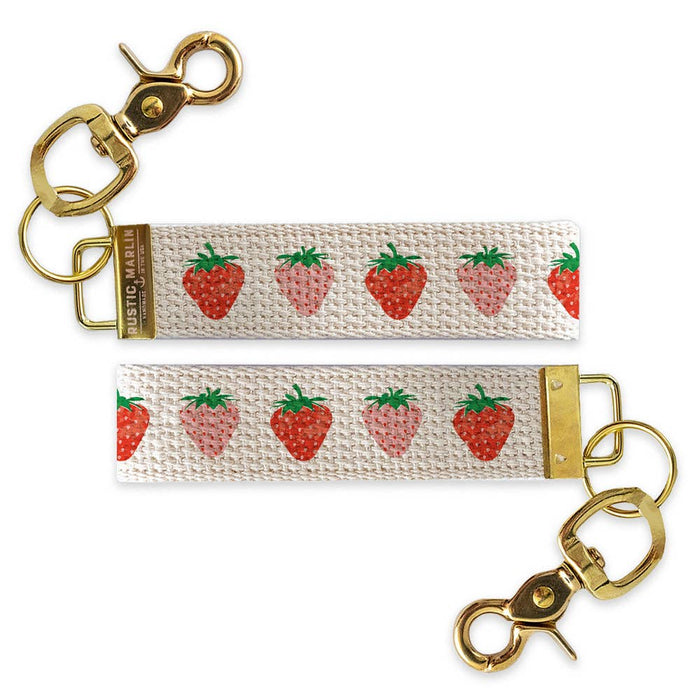 Pink Strawberry Keychain