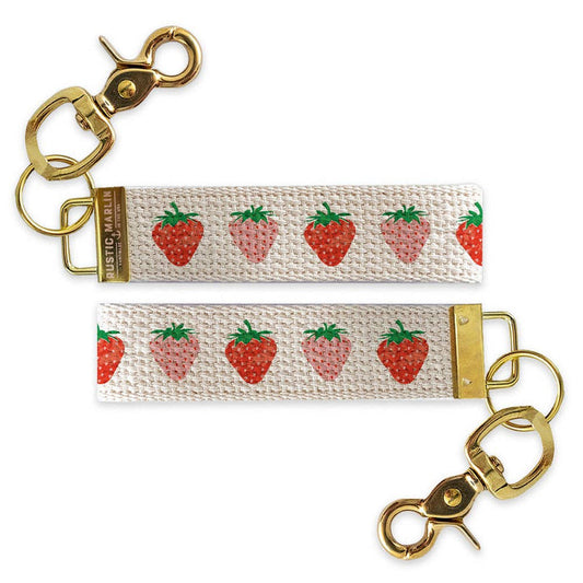 Pink Strawberry Keychain