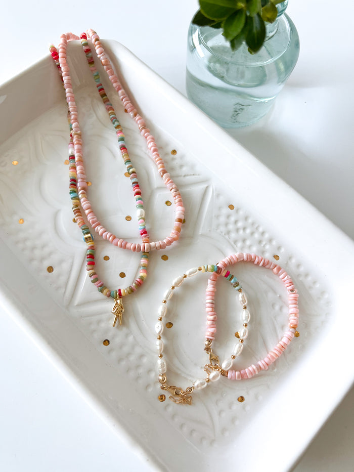 Pink Tumbled Opal Bracelet