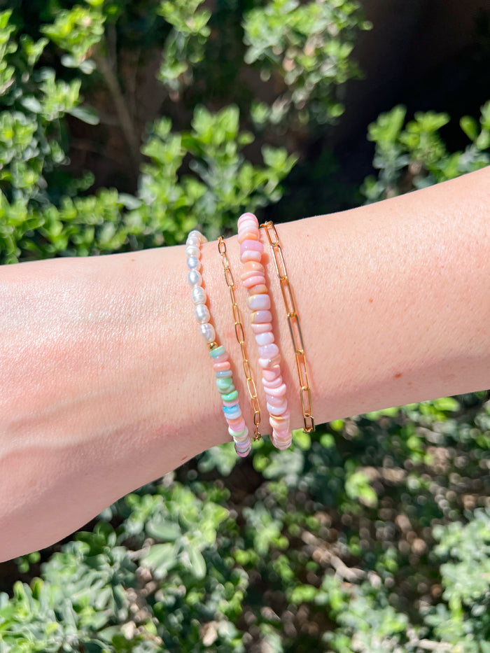 Pink Tumbled Opal Bracelet