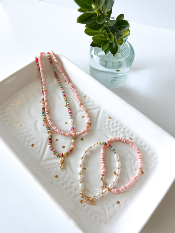 Pink Tumbled Opal Bracelet