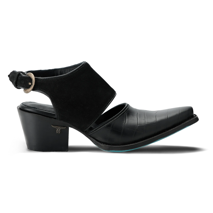 Plain Jane Slingback Mule - Soft Black Suede