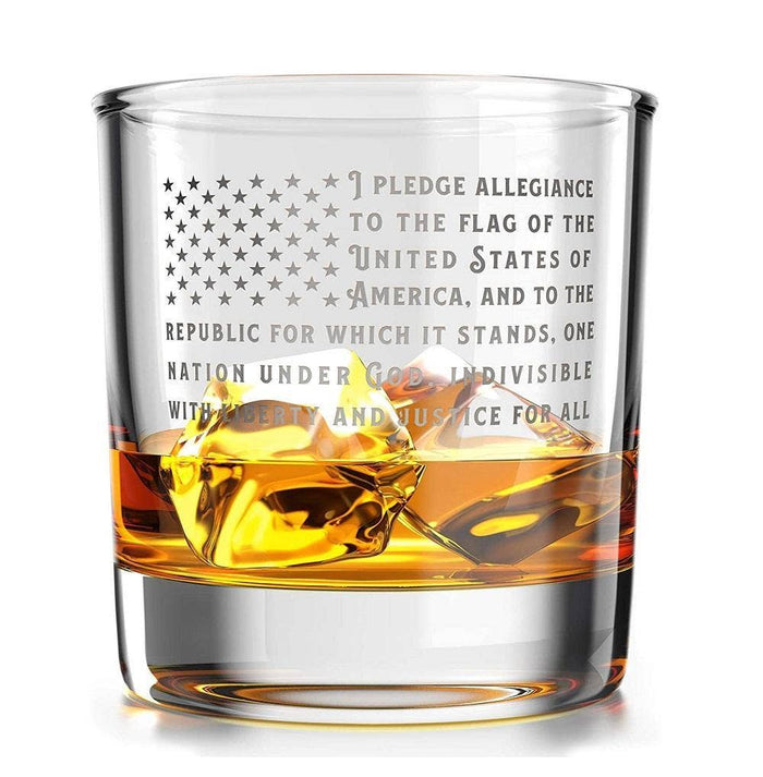 Pledge of Allegiance American Flag - Whiskey Glass