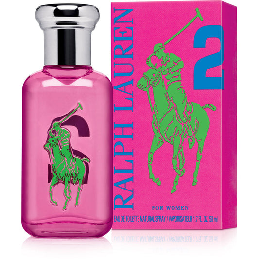 Ralph Lauren Big Pony Collection 2 Pink women's 50ml EDT perfume spray, featuring a pink bottle with the Ralph Lauren logo.