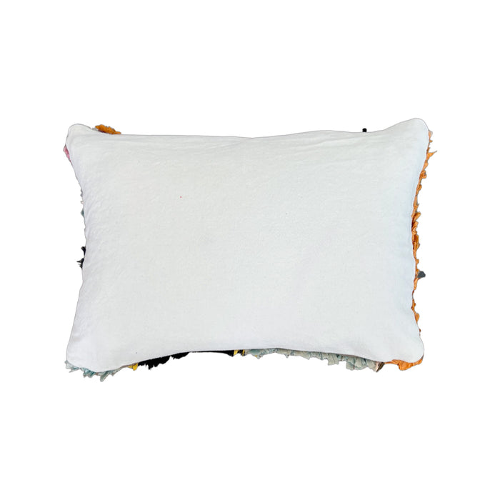 Robbie Moroccan Boucherite Berber Lumbar Pillow blue yellow 2