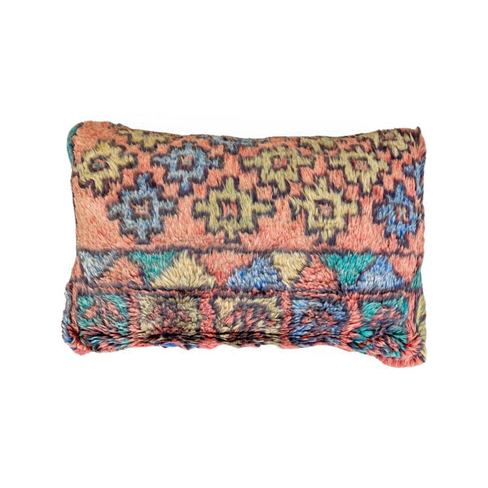 San Jose Handmade traditional Turkish oushak pillow cover made with vintage rugs 16x24 rust green blue
