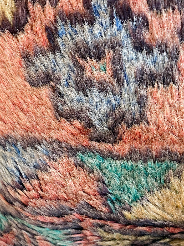 San Jose Handmade traditional Turkish oushak pillow cover made with vintage rugs 16x24 rust green blue