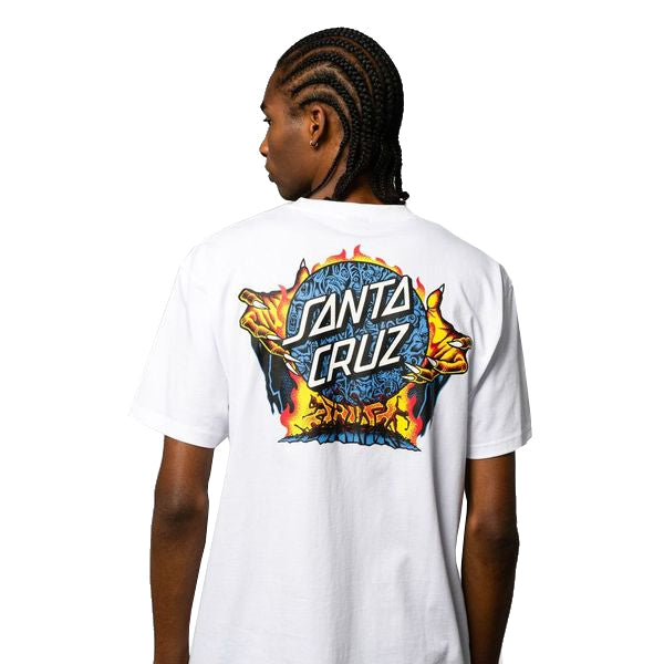 Santa Cruz Dressen Know Firepit Dot T-Shirt White