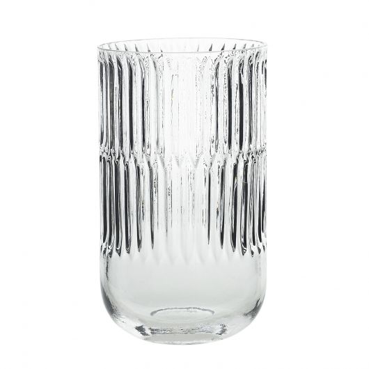 small ridged glass vase