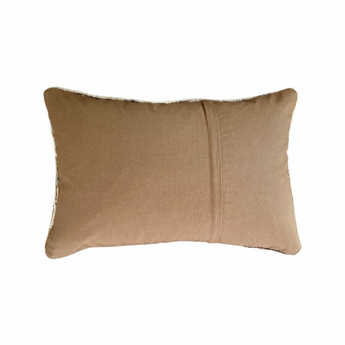 Shelly Handmade traditional Turkish oushak pillow cover made with vintage rugs 16x24 brown cream pink