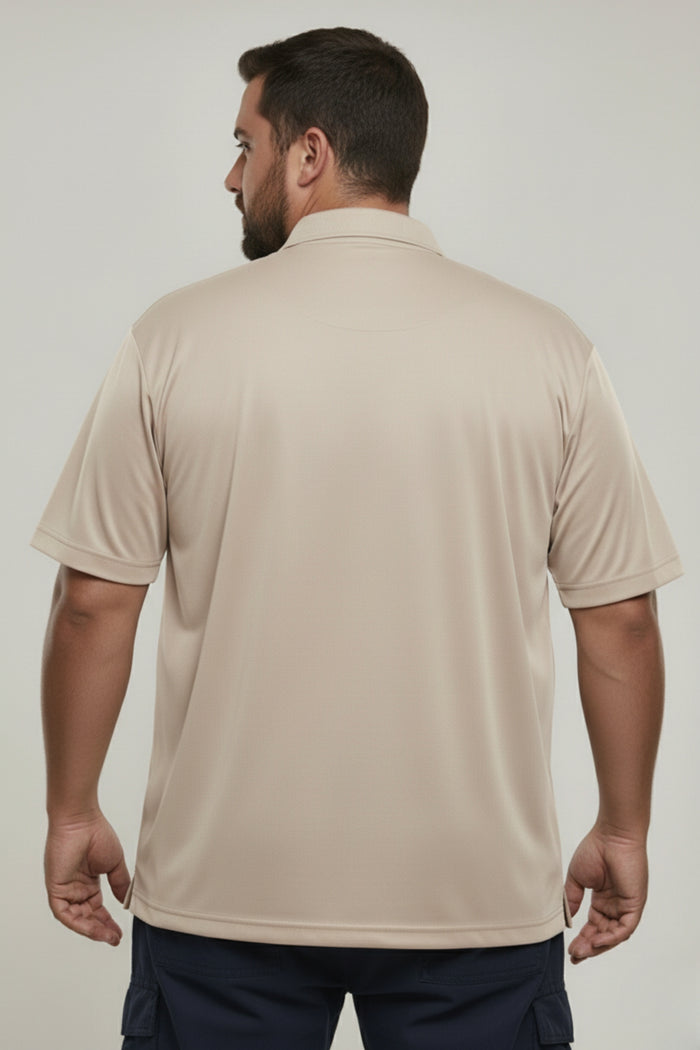 Soft Beige - Smart Tech Polo Plus Size