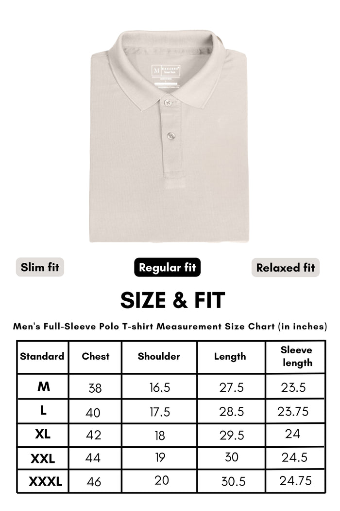 Soft Beige Full Sleeve Smart Tech Polo