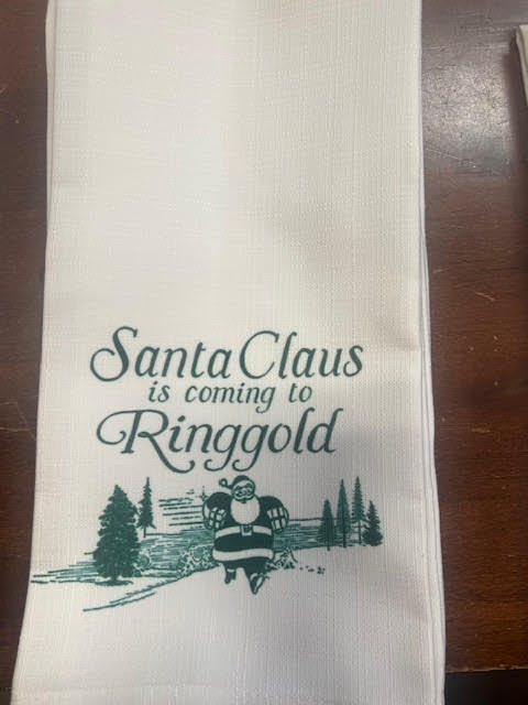 Solid Santa Claus is Coming to Town Tea Towel