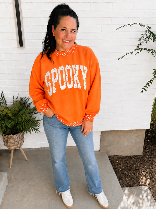 Spooky Polka Dot Mock Neck Sweatshirt