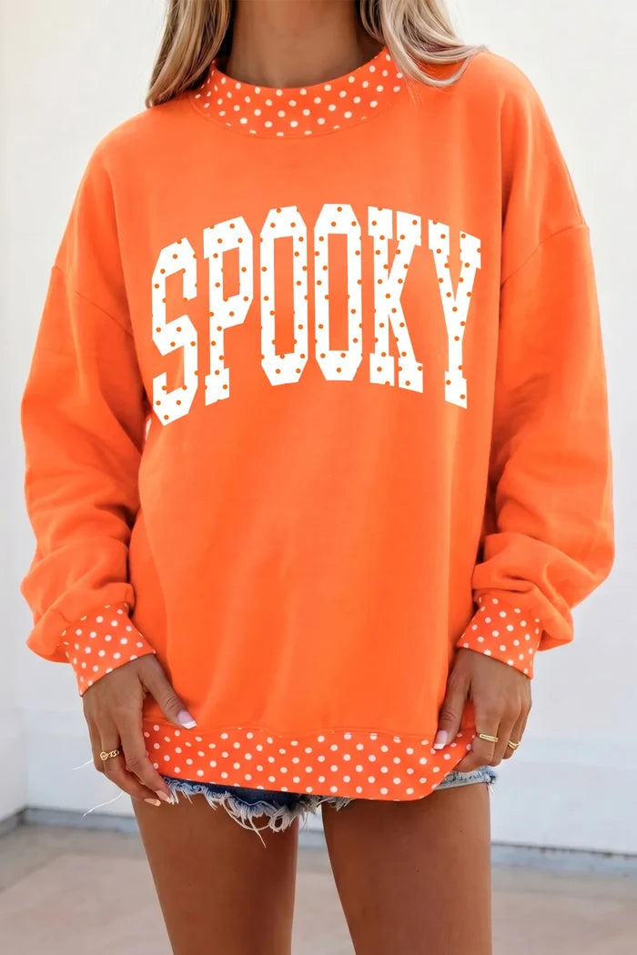 Spooky Polka Dot Mock Neck Sweatshirt