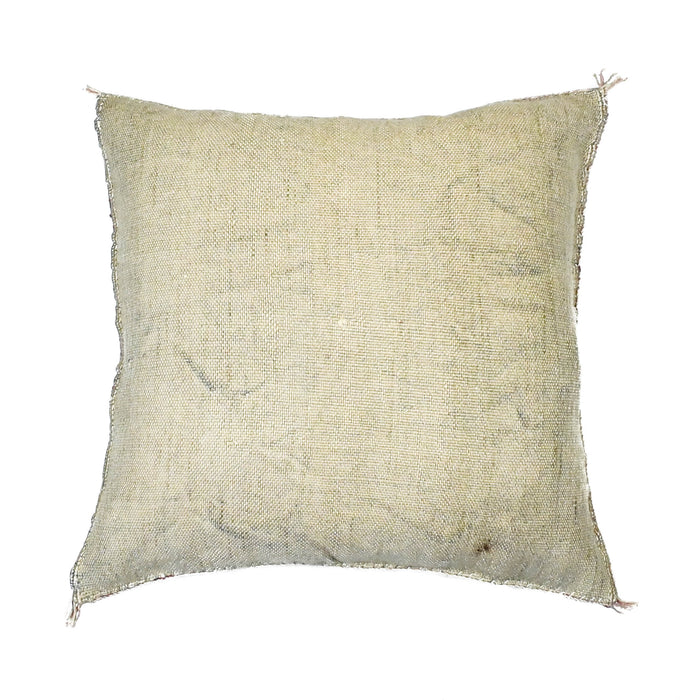 Moroccan embroidered cactus silk sabra pillow gray