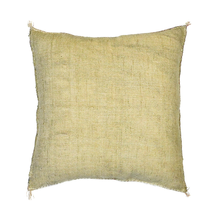 Moroccan embroidered cactus silk sabra pillow gray