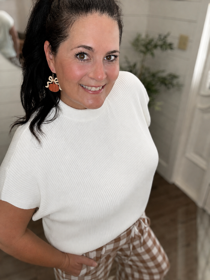 Sweet Style Loose Ribbed Sweater Top