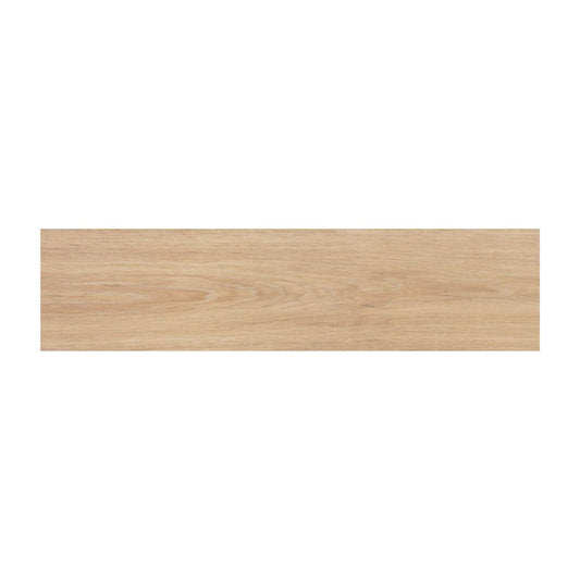 Rectangular wood effect tile on a white background